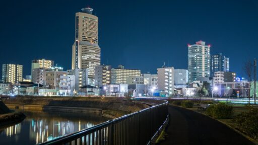 浜松市の市街地の夜景