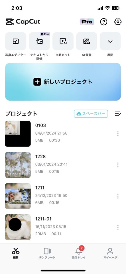 CapCut これで、動画の削除が完了しました。の画像