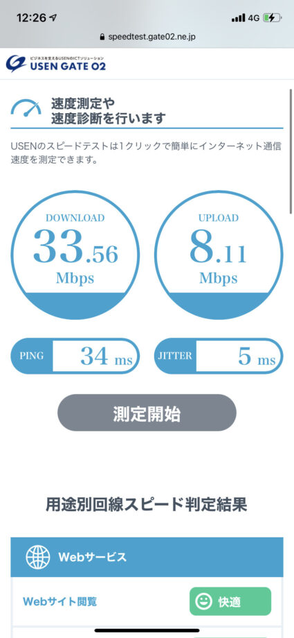 ラインモのミニプランのスピードテスト速度結果