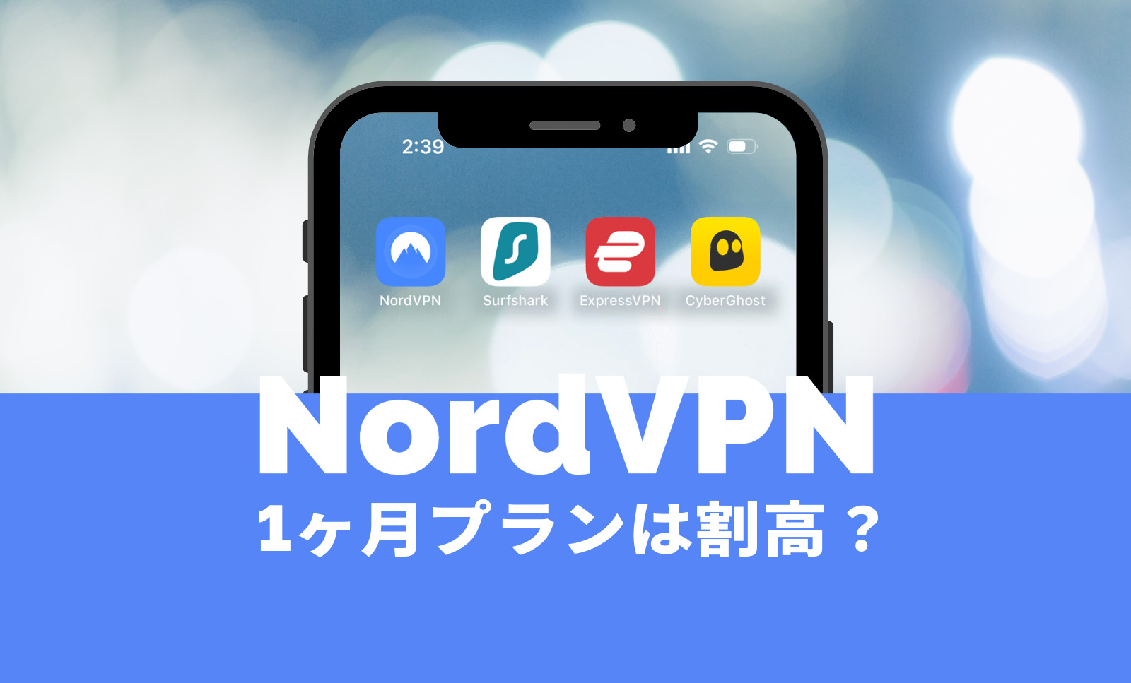 NordVPN(ノードVPN)の1ヶ月プランはおすすめ？他社と比較すると割高？のサムネイル画像