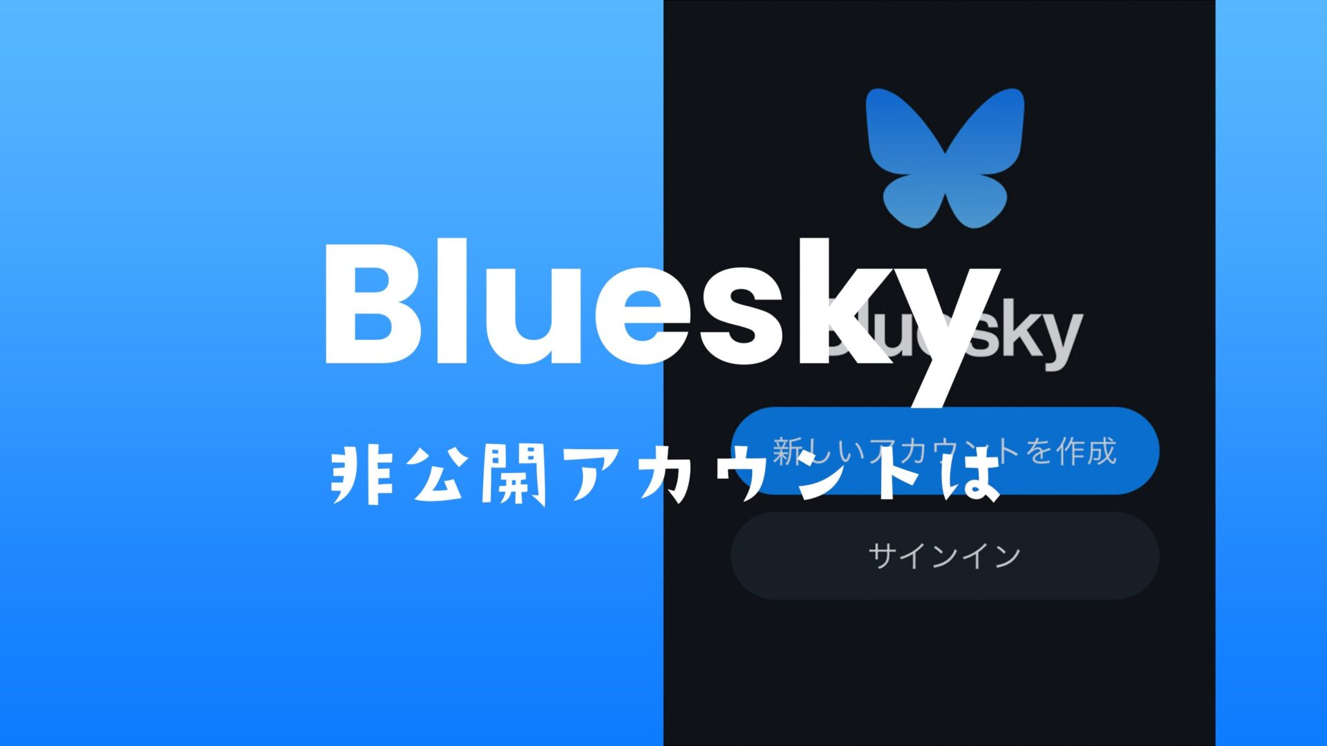 ブルースカイ(Bluesky)に鍵垢&非公開アカウント機能はある？のサムネイル画像